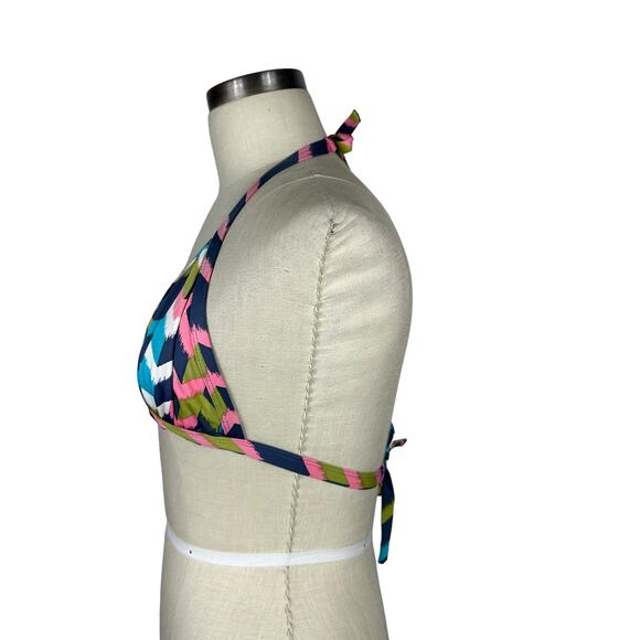 TIBI Colorful Chevron Patterned Halter Swimsuit Top Women's Size Medium - Picture 2 of 5